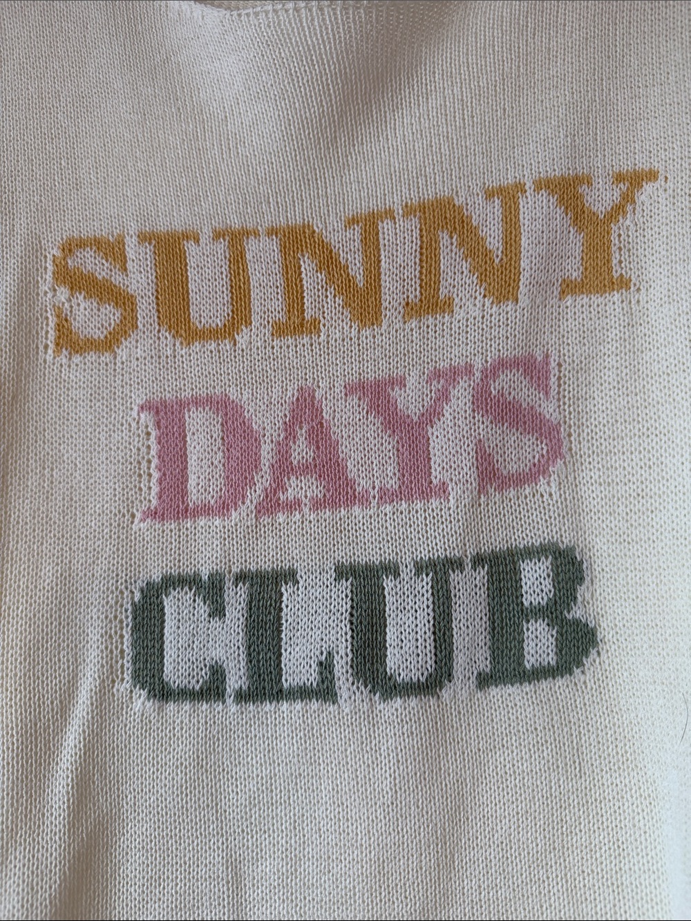 Gilli Cream Knit Sweater with Sunny Days Club Graphic - Picture 3 of 4